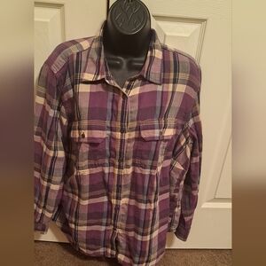 Chaps Women's Button down Plaid top